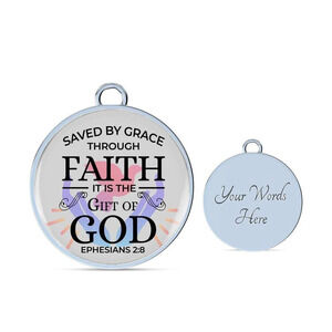 Saved by Grace Personalized Engraved Silver Circle Bangle Bracelet Custom Na